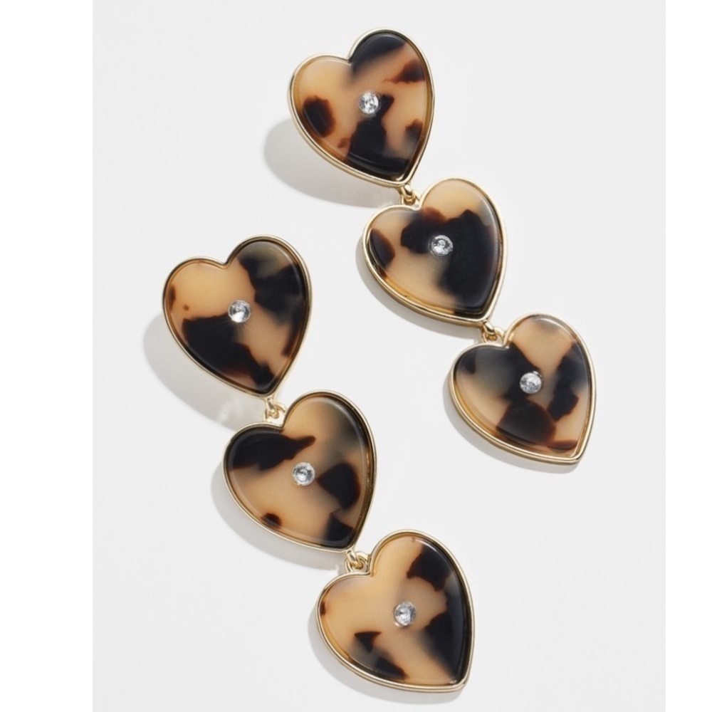 BAUBLEBAR | Gold Tone Heart Tortoise Resin Drop Tiered Dangle Earrings Women's